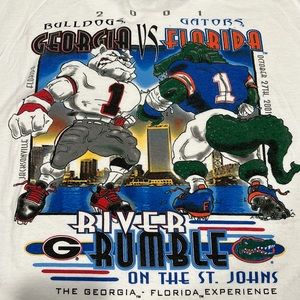 2001 Florida Gators vs Georgia Bulldogs - Rumble on the River T-Shirt Size XL